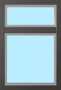 Außenansicht Holz-Aluminium-Fenster Außenansicht von einem Fensterrahmen aus Holz-Aluminium in dunkelgrau/anthrazit